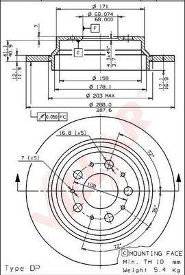 Villar 628.1760 - Тормозной диск autospares.lv