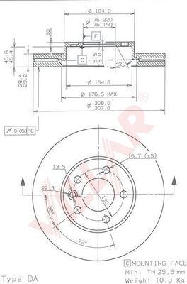 Villar 628.1768 - Тормозной диск autospares.lv