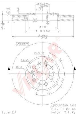 Villar 628.1705 - Тормозной диск autospares.lv