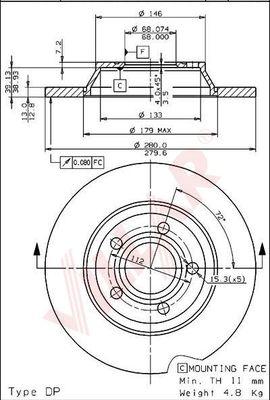 Villar 628.1706 - Тормозной диск autospares.lv