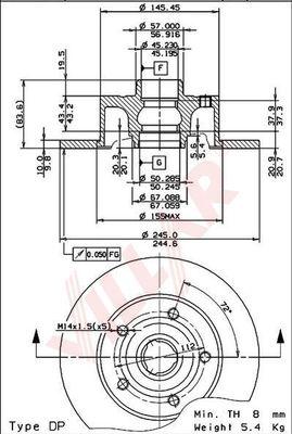 Villar 628.1703 - Тормозной диск autospares.lv