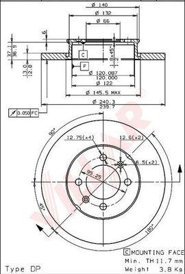 Villar 628.1719 - Тормозной диск autospares.lv