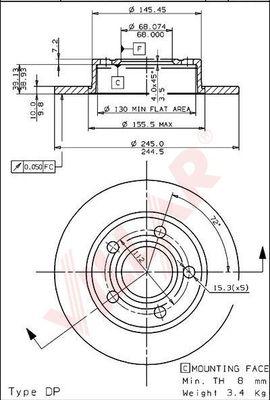 Villar 628.1710 - Тормозной диск autospares.lv