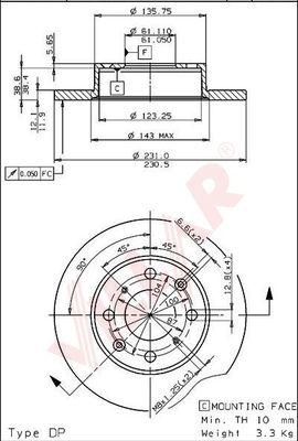 Villar 628.1717 - Тормозной диск autospares.lv