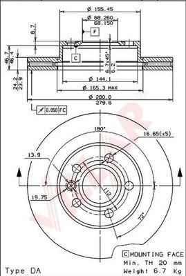 Villar 628.1789 - Тормозной диск autospares.lv