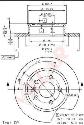 Villar 628.1785 - Тормозной диск autospares.lv