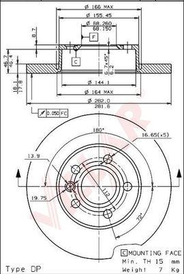 Villar 628.1788 - Тормозной диск autospares.lv