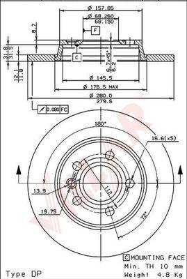 Villar 628.1787 - Тормозной диск autospares.lv