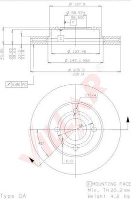 Villar 628.1734 - Тормозной диск autospares.lv