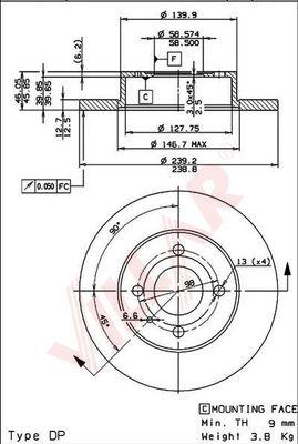 Villar 628.1735 - Тормозной диск autospares.lv