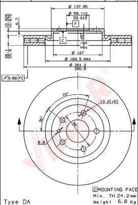 Villar 628.1730 - Тормозной диск autospares.lv