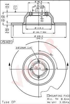 Villar 628.1723 - Тормозной диск autospares.lv