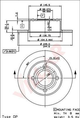 Villar 628.1774 - Тормозной диск autospares.lv