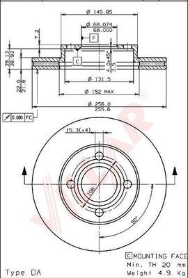 Villar 628.1775 - Тормозной диск autospares.lv