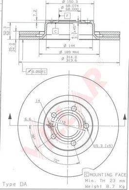 Villar 628.1776 - Тормозной диск autospares.lv