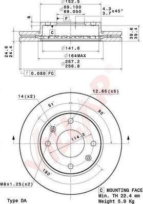 Villar 628.2091 - Тормозной диск autospares.lv