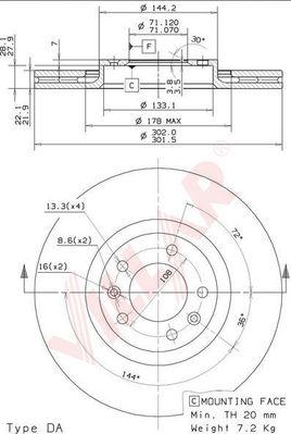 Villar 628.2098 - Тормозной диск autospares.lv