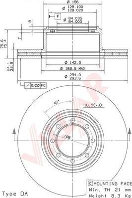 Villar 628.2049 - Тормозной диск autospares.lv