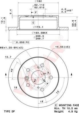 Villar 628.2059 - Тормозной диск autospares.lv