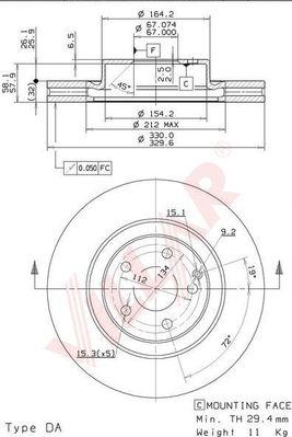 Villar 628.2053 - Тормозной диск autospares.lv