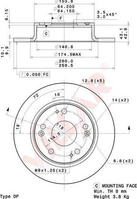 Villar 628.2069 - Тормозной диск autospares.lv