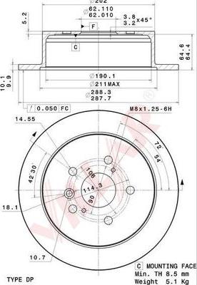 Villar 628.2060 - Тормозной диск autospares.lv