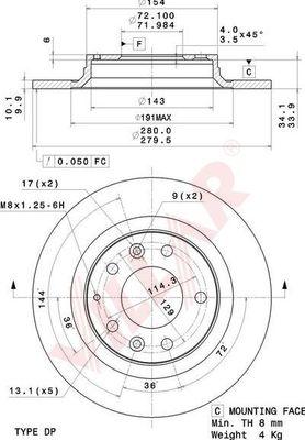 Villar 628.2061 - Тормозной диск autospares.lv