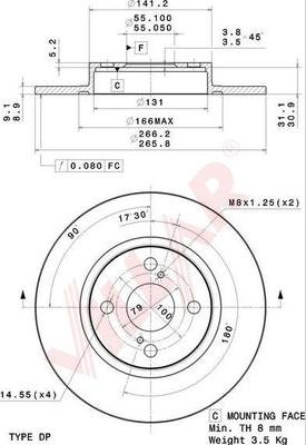 Villar 628.2068 - Тормозной диск autospares.lv