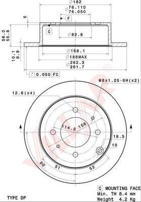 Villar 628.2062 - Тормозной диск autospares.lv