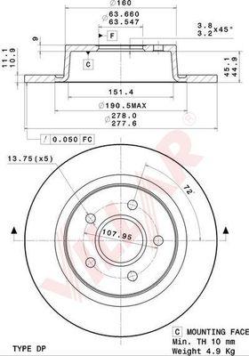 Villar 628.2067 - Тормозной диск autospares.lv