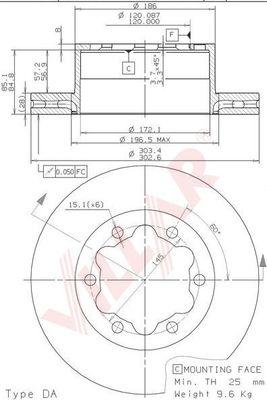 Villar 628.2014 - Тормозной диск autospares.lv