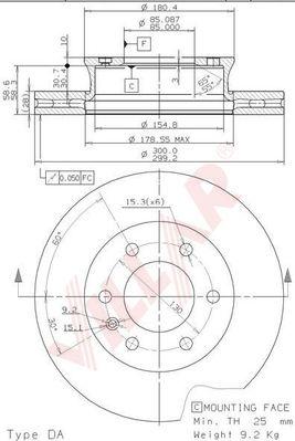 Villar 628.2013 - Тормозной диск autospares.lv