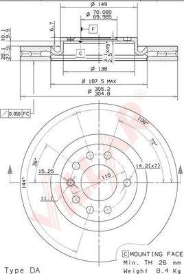 Villar 628.2012 - Тормозной диск autospares.lv