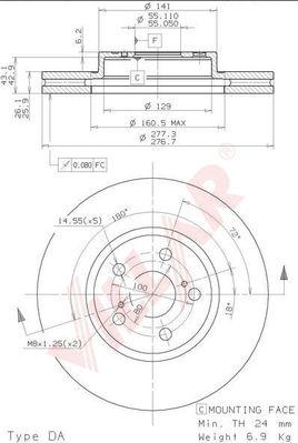 Villar 628.2017 - Тормозной диск autospares.lv