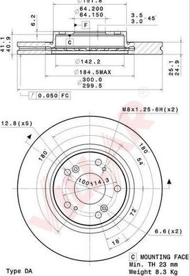 Villar 628.2084 - Тормозной диск autospares.lv