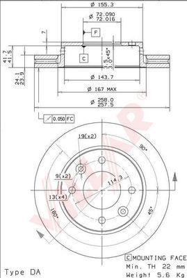 Villar 628.2081 - Тормозной диск autospares.lv