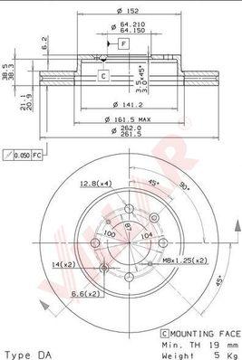 Villar 628.2024 - Тормозной диск autospares.lv