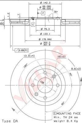 Villar 628.2023 - Тормозной диск autospares.lv