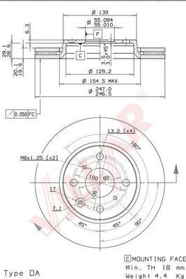 Villar 628.2022 - Тормозной диск autospares.lv