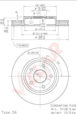 Villar 628.2071 - Тормозной диск autospares.lv