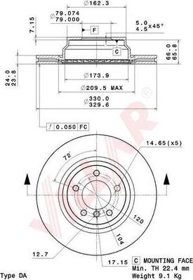 Villar 628.2199 - Тормозной диск autospares.lv