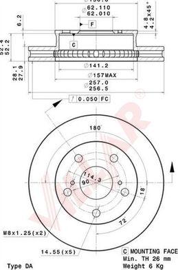 Villar 628.2193 - Тормозной диск autospares.lv