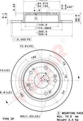 Villar 628.2144 - Тормозной диск autospares.lv