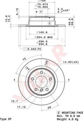 Villar 628.2145 - Тормозной диск autospares.lv