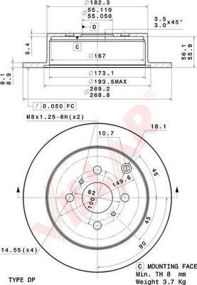 Villar 628.2140 - Тормозной диск autospares.lv