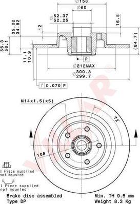 Villar 628.2148 - Тормозной диск autospares.lv