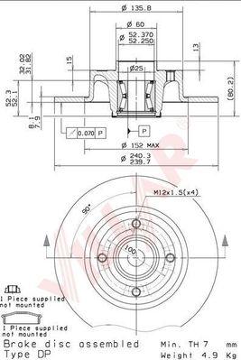 Villar 628.2143 - Тормозной диск autospares.lv