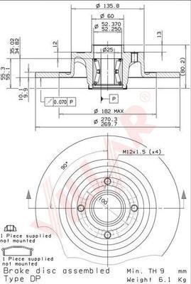 Villar 628.2142 - Тормозной диск autospares.lv