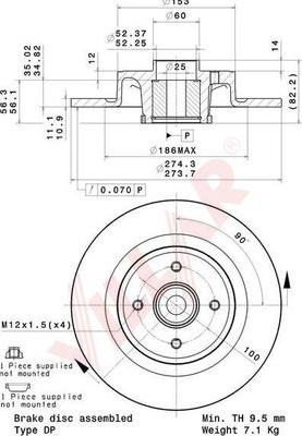 Villar 628.2147 - Тормозной диск autospares.lv