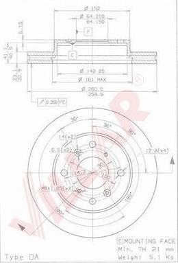 Villar 628.2156 - Тормозной диск autospares.lv